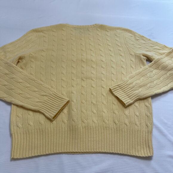 Polo By Ralph Lauren VTG 100% Cashmere Yellow Sweater Size Medium - Picture 6 of 7